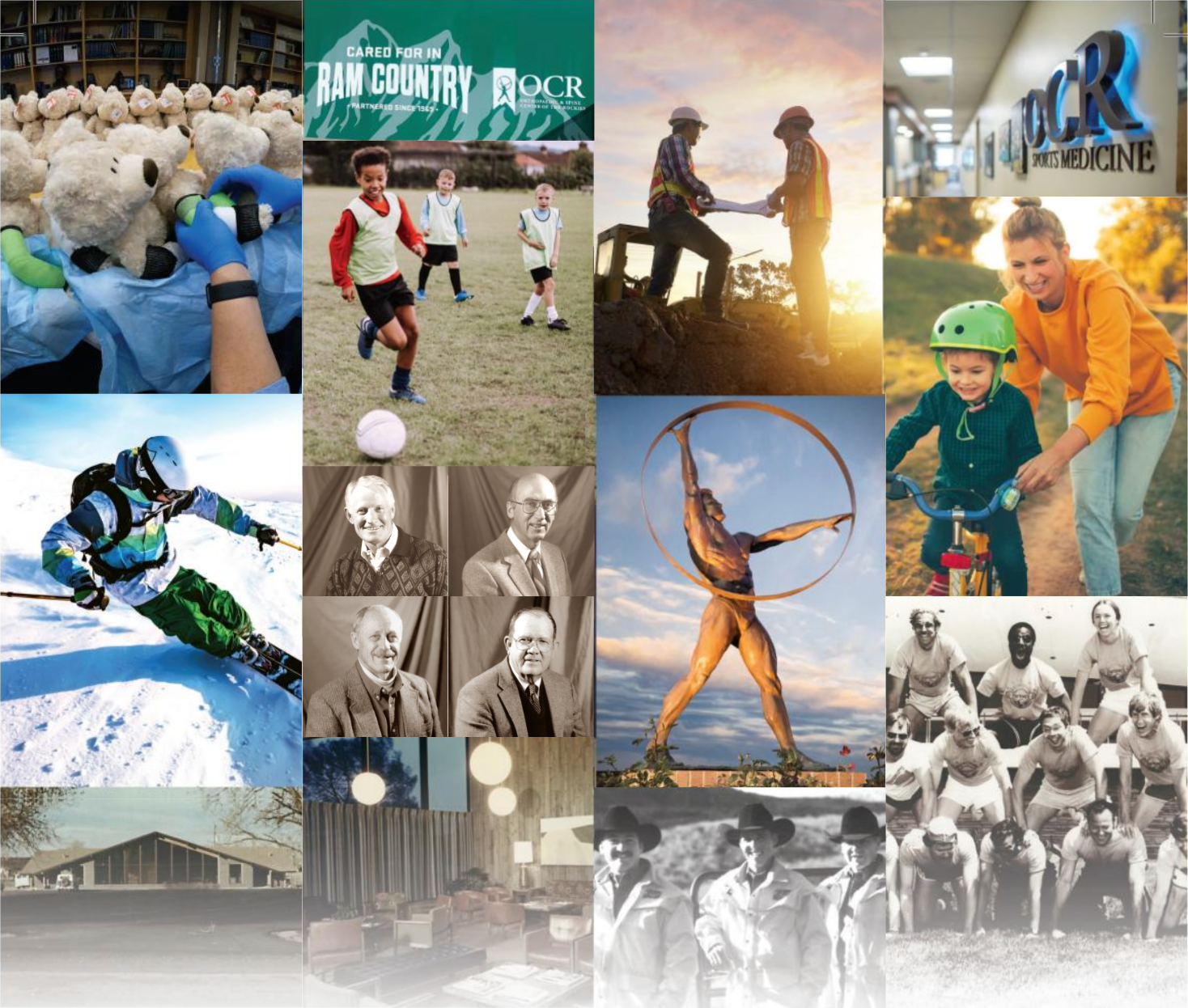 collage of people and activities throughout the years