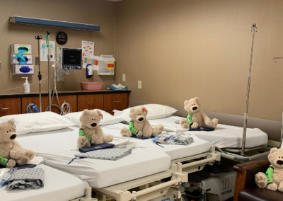 Buddy Bears on surgery tables